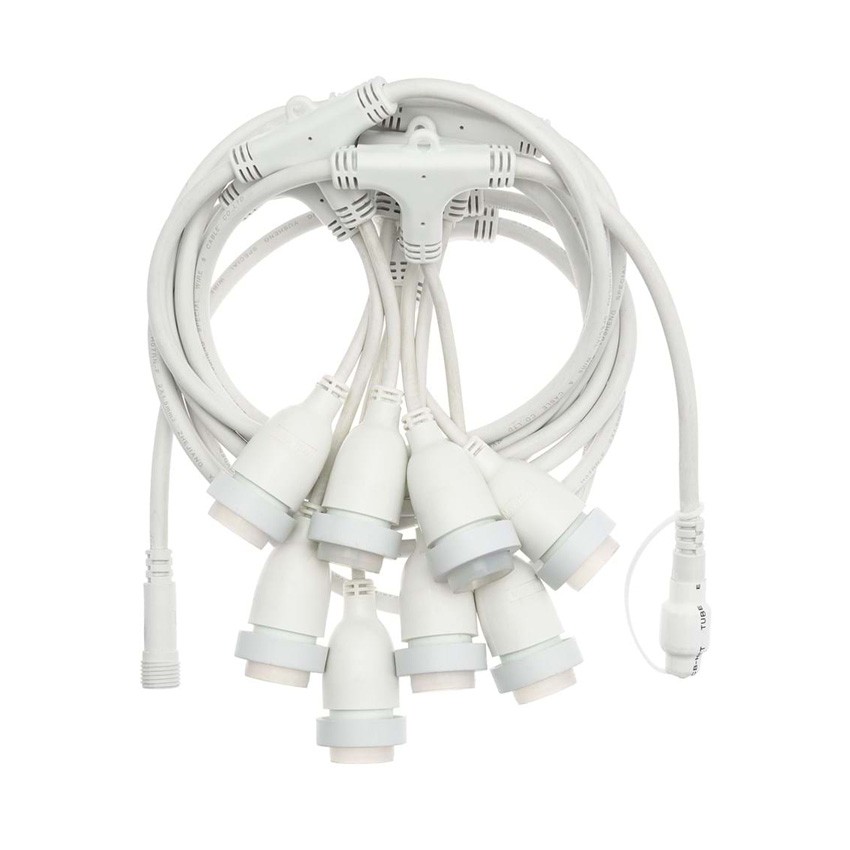 Girlande Waterproof IP65 mit 8 Lampenfassungen E27 5.5m Weiß