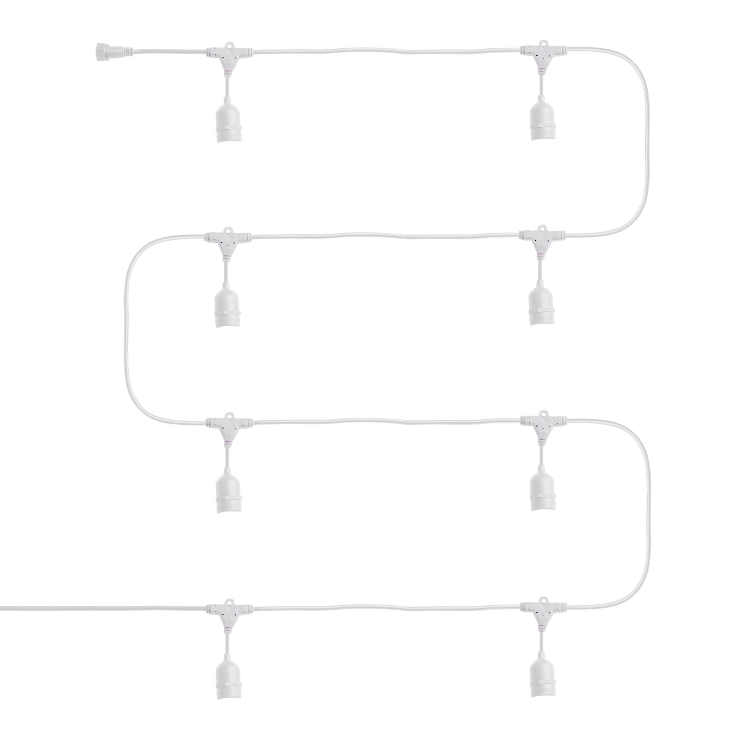 Girlande Waterproof IP65 mit 8 Lampenfassungen E27 5.5m Weiß