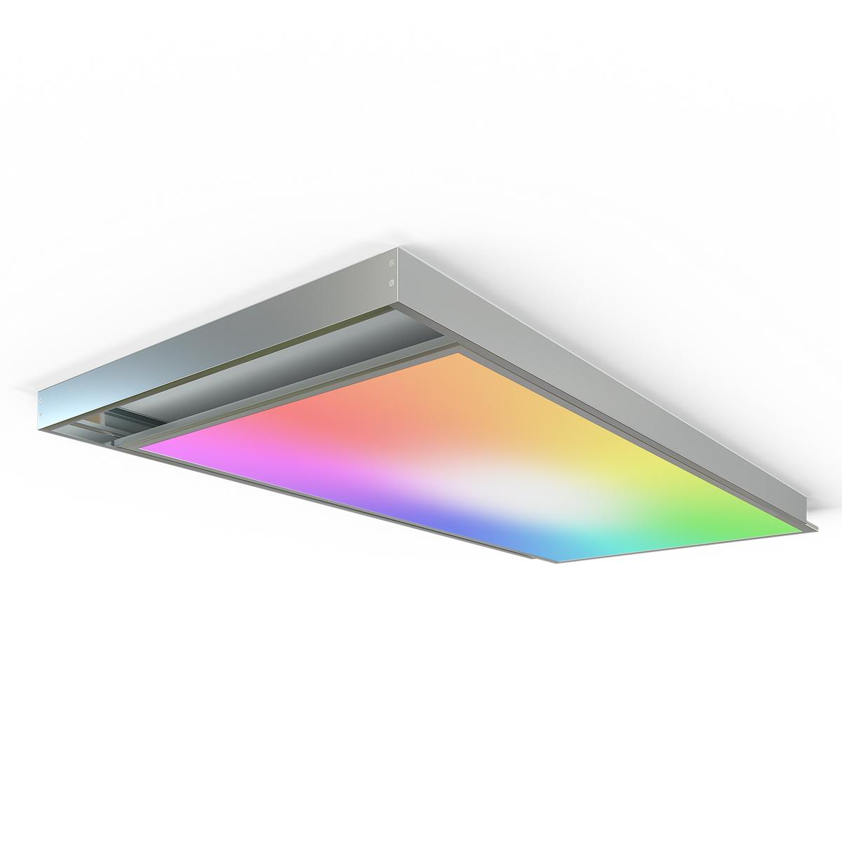 LED Panel Aufbaurahmen Silber 120x60cm