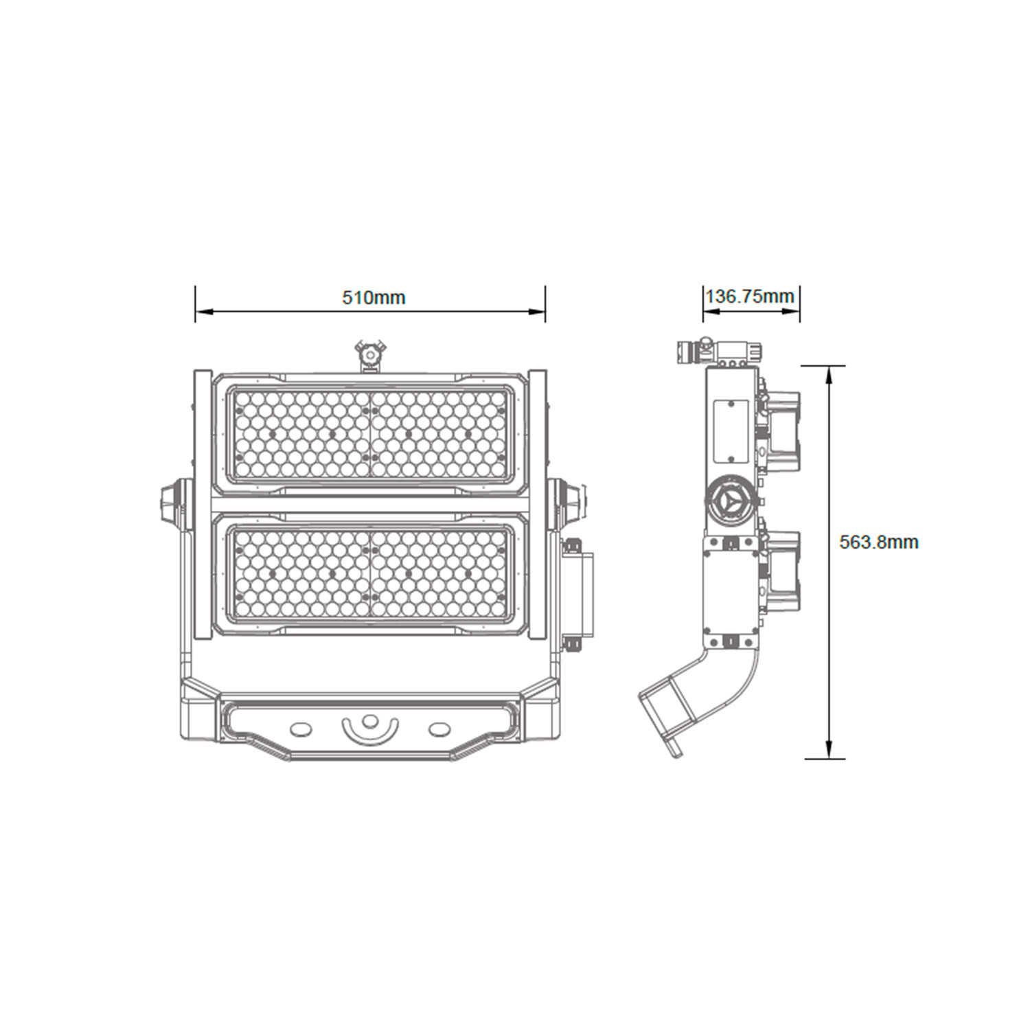 LED-Flutlichtstrahler Samsung Für Stadion 500W 170lm/W INVENTRONICS Dimmbar 1-10V