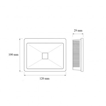 LED-Flutlichtstrahler Slim Glas Weiss10W 120lm/W IP65