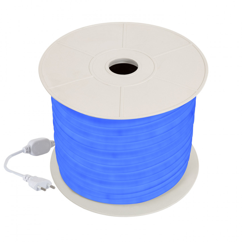 LED Neon Flex Lichtschlauchrolle Rund 360 120LED/m Blau 50m dimmbar