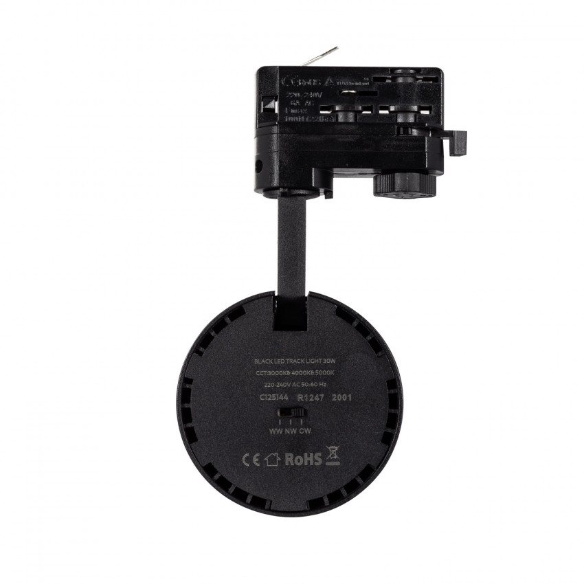 3-PH Schienen-Strahler VARIO 40W CCT LIFUD Focal CCT Auswählbar Schwarz matt