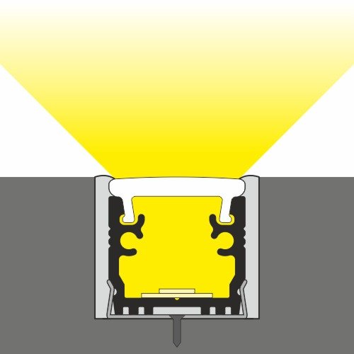 LED Alu Aufbauprofil FLOOR12 K/U 2m Alu eloxiert