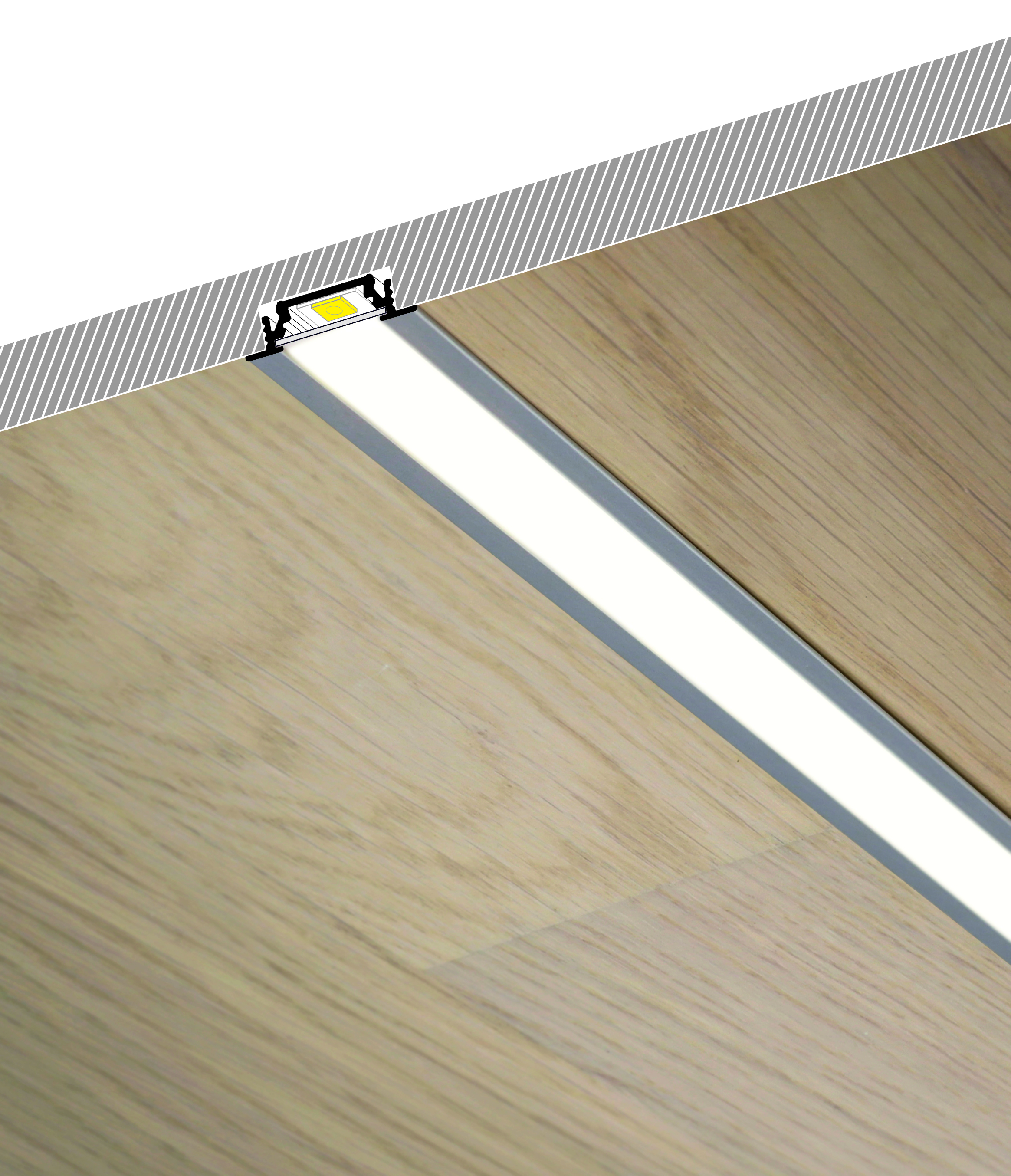 LED Alu Einbauprofil GROOVE14 EF/Y 2m Alu- eloxiert schwarz