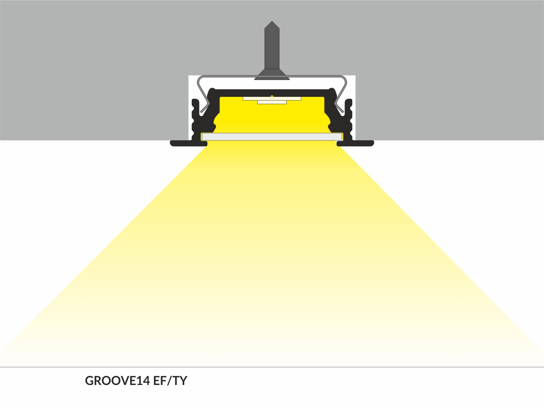 LED Alu Einbauprofil GROOVE14 EF/Y 2m Alu- eloxiert schwarz