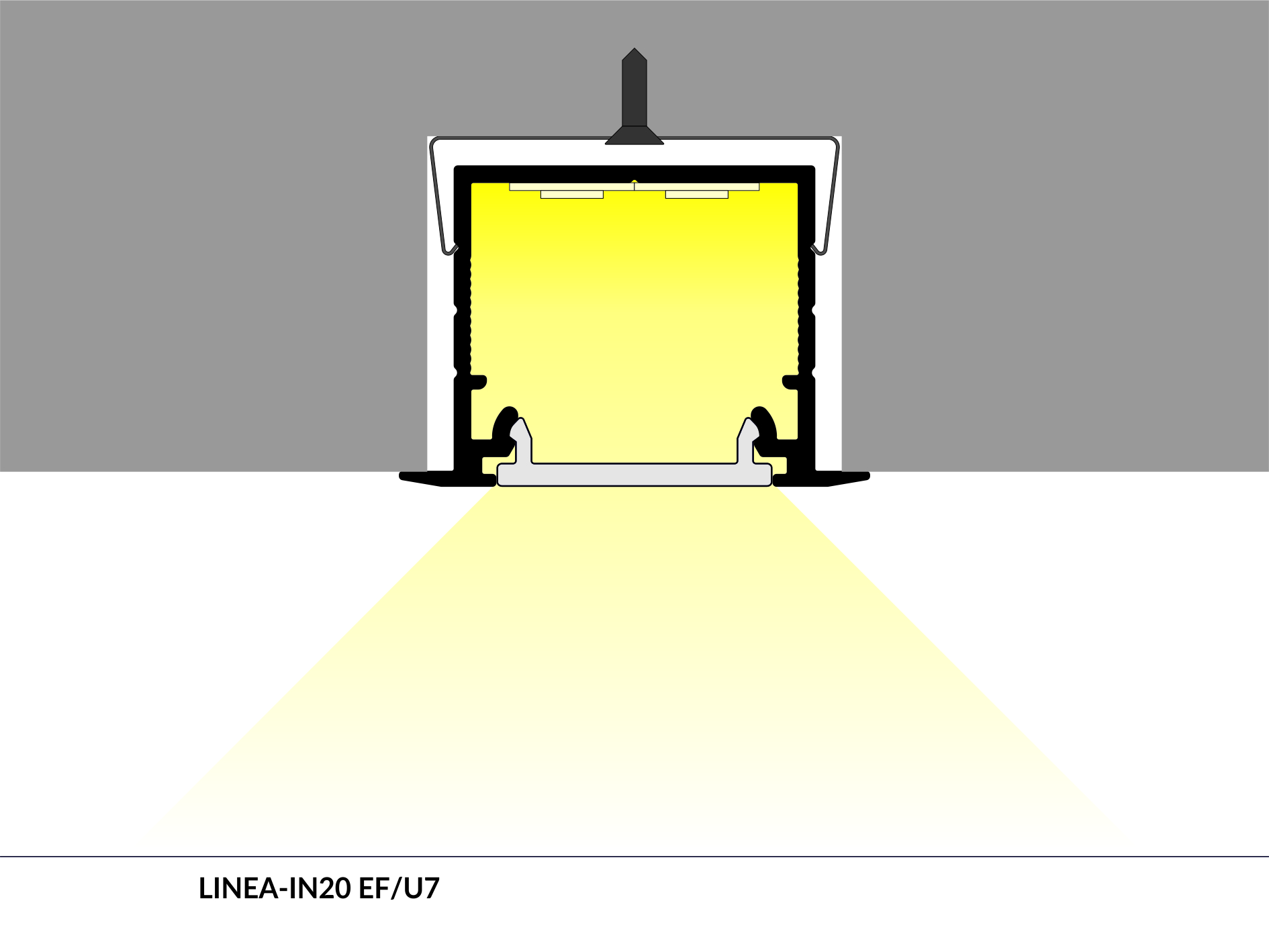 LED Alu Einbauprofil LINEA-IN20 EF/U7 1m Alu-eloxiert