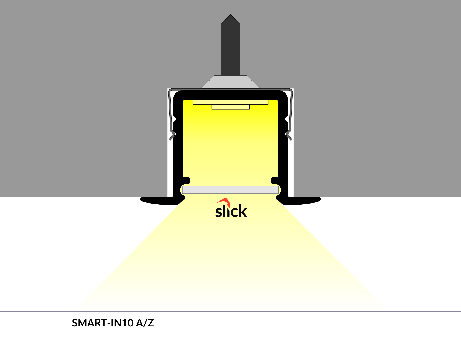 LED Alu Einbauprofil SMART-IN10 A/Z 2m Alu-eloxiert weiß