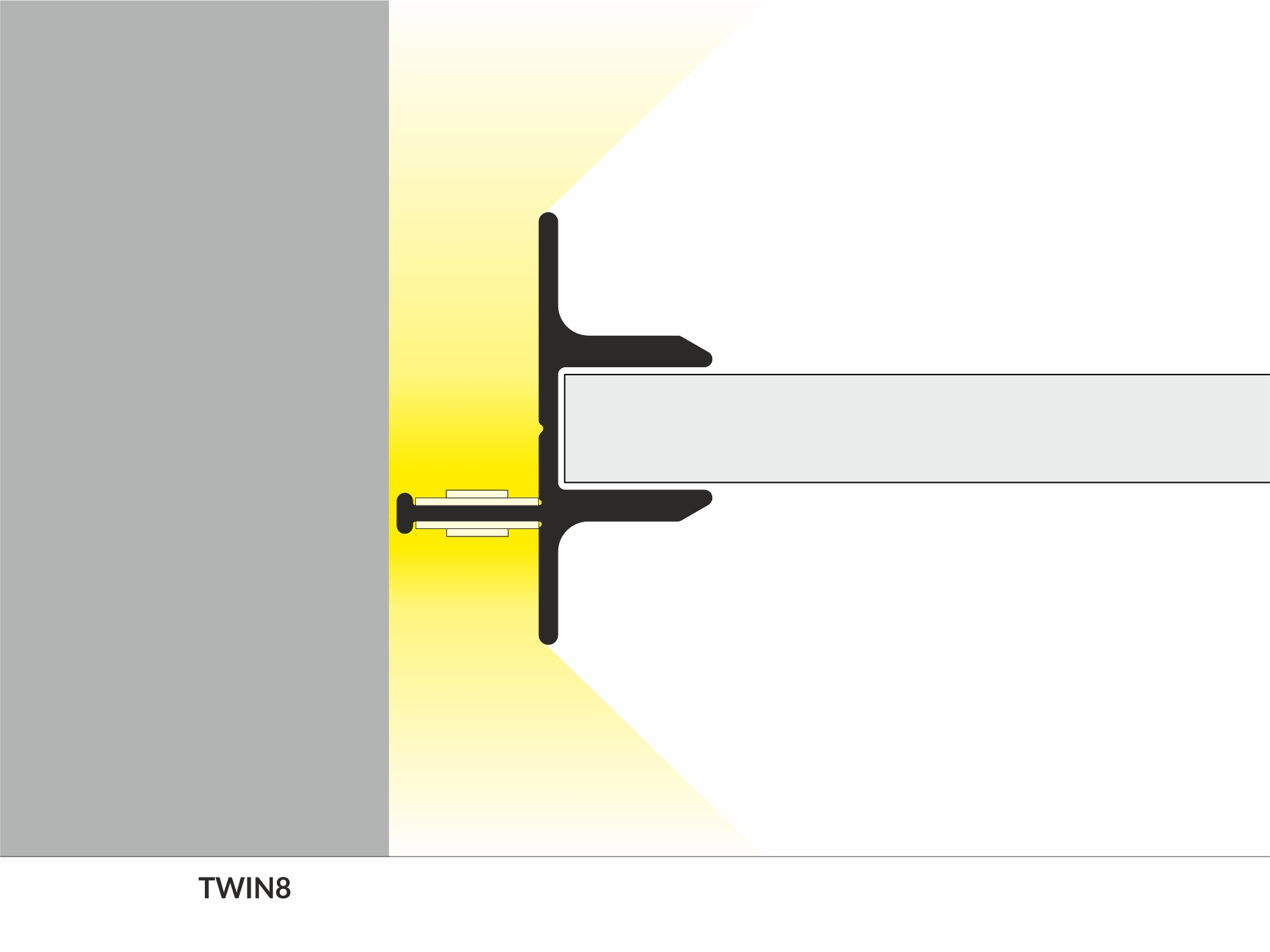 LED Profil TWIN8 2000 Alu