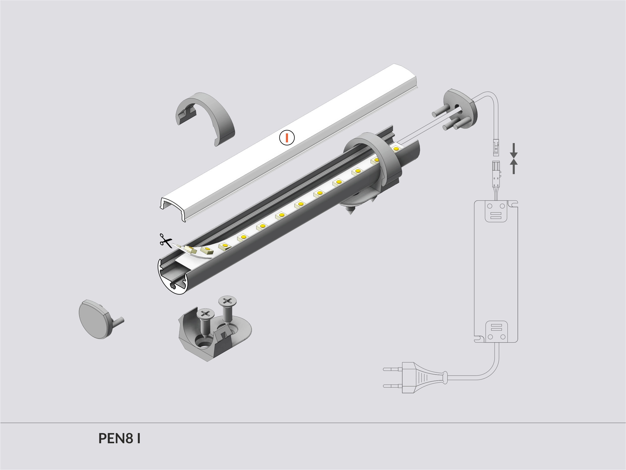 LED Profil PEN8 I 2000 Alu eloxiert