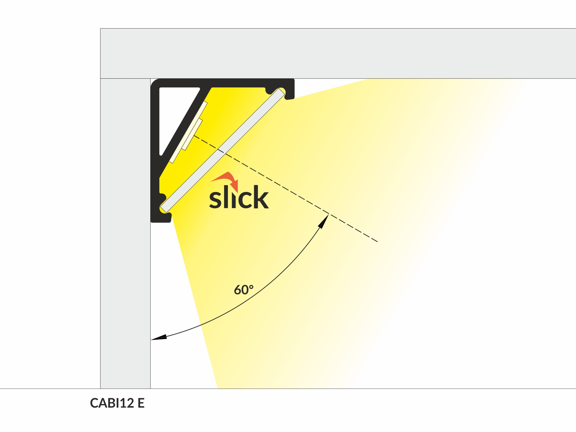 LED Alu Eckprofil CABI12 E 2m Alu eloxiert schwarz
